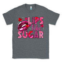 Charcoal Heather Lips like sugar Valentine's Day Classic Tee - HowdyJamesFarm