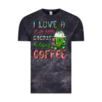 Cloud Black I Love A Cute Little Cactus Holding Coffee Vintage Tee - FaDigitalArtStudio