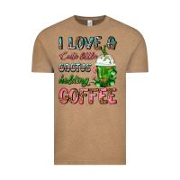 Vintage Coffee I Love A Cute Little Cactus Holding Coffee Vintage Tee - FaDigitalArtStudio