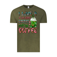 Vintage Olive I Love A Cute Little Cactus Holding Coffee Vintage Tee - FaDigitalArtStudio