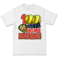 White 100 days of home runs softball Premium Tee - CowGirlArtShop