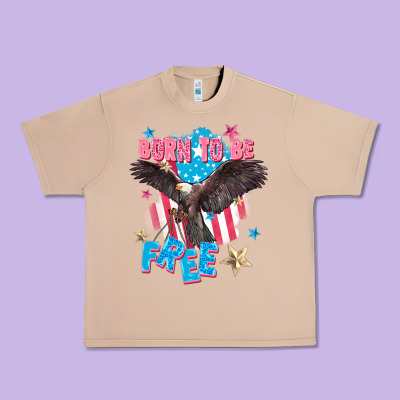 Born To Be Free Urban Heavy Tee Designed By Fadigitalartstudio