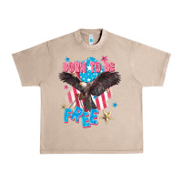 French Oak Born to be free Urban Heavy Tee - FaDigitalArtStudio