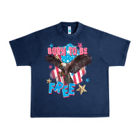 Navy Born to be free Urban Heavy Tee - FaDigitalArtStudio
