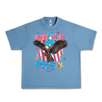 Pebble Blue Born to be free Urban Heavy Tee - FaDigitalArtStudio