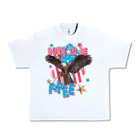 White Born to be free Urban Heavy Tee - FaDigitalArtStudio