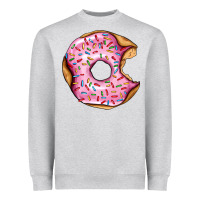 Heather Grey pink strawberry donut Heavyweight Sweatshirt - AdoDesignShop