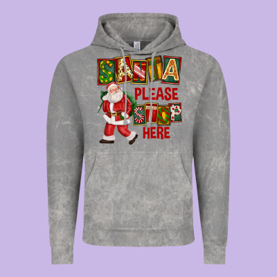 Santa Please Stop Here Vintage Hoodie Designed By Fadigitalartstudio