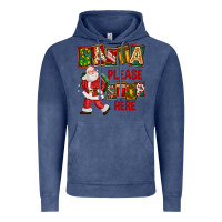 Vintage Denim Santa Please Stop Here Vintage Hoodie - FaDigitalArtStudio