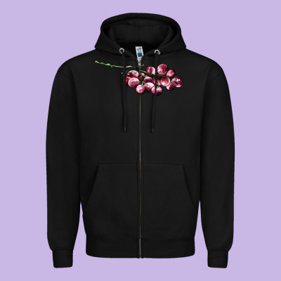 Red Grape Zipper Hoodie Designed By Adodesignshop