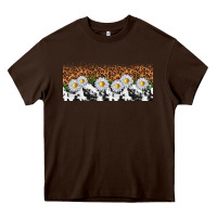 Chocolate Brown cowhide leopard daisies Heavy Core Tee - TumblerDesignByShophia