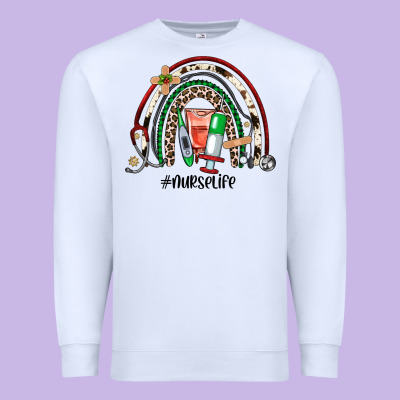 Christmas Nurselife Rainbow Premium Sweatshirt Designed By Jahusdesignshop