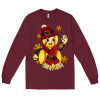 Burgundy Softball Christmas With Hat And Glove Long Sleeve Tee - FaDigitalArtStudio