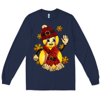 Navy Softball Christmas With Hat And Glove Long Sleeve Tee - FaDigitalArtStudio