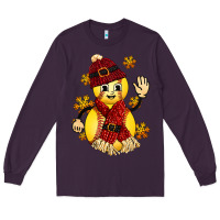 Plum Softball Christmas With Hat And Glove Long Sleeve Tee - FaDigitalArtStudio