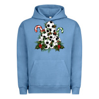 Pigment Pebble Blue Lightning Soccer Christmas Tree Urban Hoodie - RanaPortraitStore