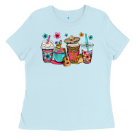 Baby Blue mexico fiesta coffee cups Ladies Tee - OliviaCreatesArt