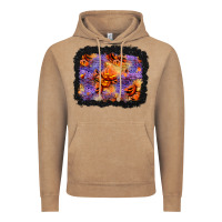 Vintage Coffee halloween pumpkin and leopard background Vintage Hoodie - BundleAndBundleShop