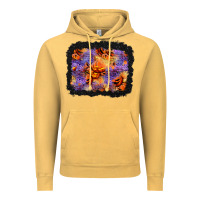 Vintage Mustard halloween pumpkin and leopard background Vintage Hoodie - BundleAndBundleShop