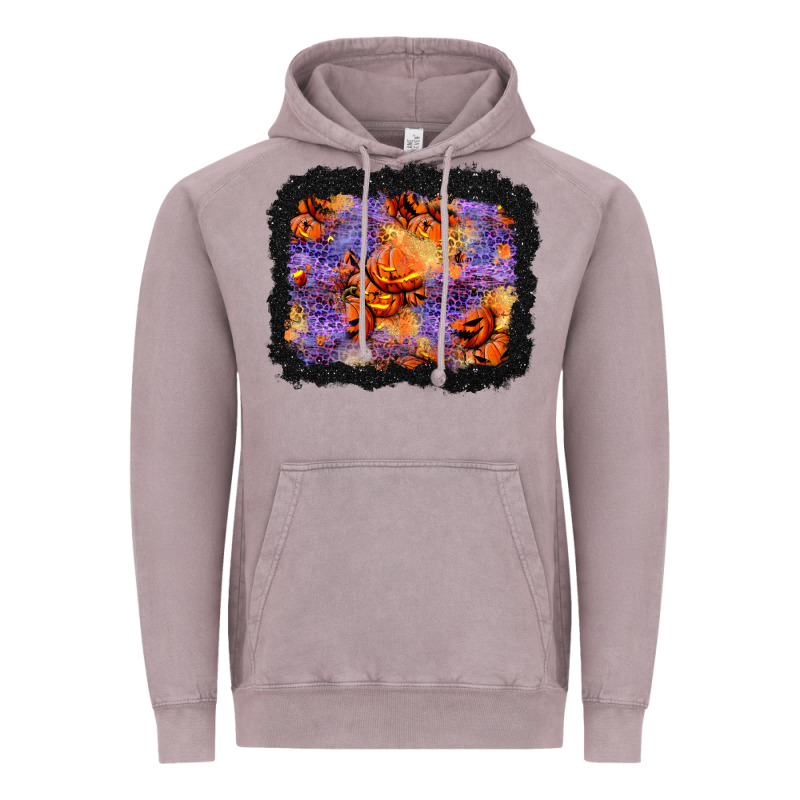 Halloween Pumpkin And Leopard Background Vintage Hoodie by BundleAndBundleShop | Teevron