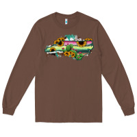 Chestnut North Carolina Map Sunflower Cactus Serape Long Sleeve Tee - RanaPortraitStore