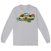 Moon Dust North Carolina Map Sunflower Cactus Serape Long Sleeve Tee - RanaPortraitStore