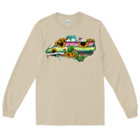 Mushroom North Carolina Map Sunflower Cactus Serape Long Sleeve Tee - RanaPortraitStore