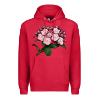 Cardinal Mountain Laurel Flower Illustrations Premium Hoodie - LillyAllenDesigns