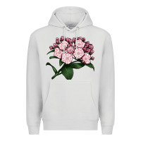 Dove Grey Mountain Laurel Flower Illustrations Premium Hoodie - LillyAllenDesigns