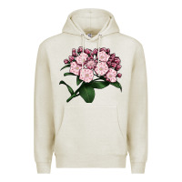 Oatmeal Heather Mountain Laurel Flower Illustrations Premium Hoodie - LillyAllenDesigns