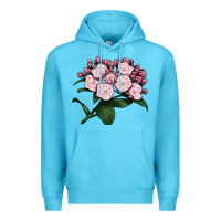 Ocean Blue Mountain Laurel Flower Illustrations Premium Hoodie - LillyAllenDesigns