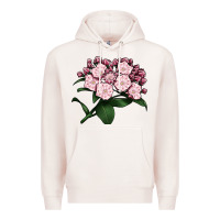 Pale Pink Mountain Laurel Flower Illustrations Premium Hoodie - LillyAllenDesigns