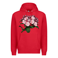 Red Mountain Laurel Flower Illustrations Premium Hoodie - LillyAllenDesigns