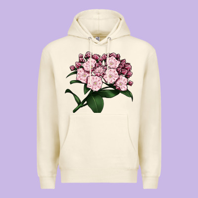 Mountain Laurel Flower Illustrations Premium Hoodie Designed By Lillyallendesigns