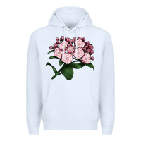 White Mountain Laurel Flower Illustrations Premium Hoodie - LillyAllenDesigns