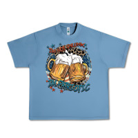 Pebble Blue I'm not drunk i'm patriotic Urban Heavy Tee - FaDigitalArtStudio