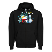 Black dental christmas teeth and winter with snowman Zipper Hoodie - AdoDesignShop