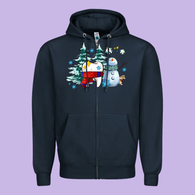 Dental Christmas Teeth And Winter With Snowman Zipper Hoodie Designed By Adodesignshop