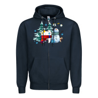 Navy dental christmas teeth and winter with snowman Zipper Hoodie - AdoDesignShop