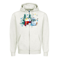 Oatmeal Heather dental christmas teeth and winter with snowman Zipper Hoodie - AdoDesignShop