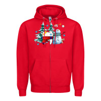 Red dental christmas teeth and winter with snowman Zipper Hoodie - AdoDesignShop