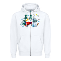 White dental christmas teeth and winter with snowman Zipper Hoodie - AdoDesignShop