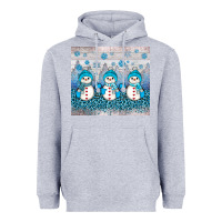 Heather Grey snowman winter Heavyweight Hoodie - JahusDesignShop