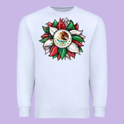 Christmas Sunflower Mexican Flag Premium Sweatshirt Designed By Jahusdesignshop