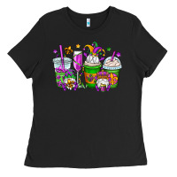 Black mardi gras gnomes coffee cups Ladies Tee - OliviaCreatesArt