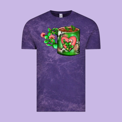 Cactus Coffee Cup Vintage Tee Designed By Fadigitalartstudio