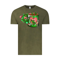 Vintage Olive Cactus Coffee cup Vintage Tee - FaDigitalArtStudio