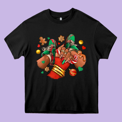 Christmas Black Girl Sneakers Heavy Core Tee Designed By Ranaportraitstore