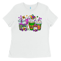 White mardi gras gnomes coffee cups Ladies Tee - OliviaCreatesArt