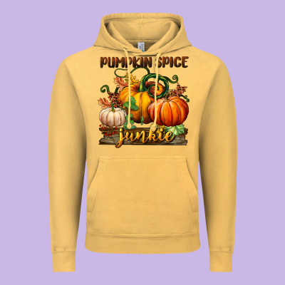 Pumpkin Spice Junkie Vintage Hoodie Designed By Bundleandbundleshop